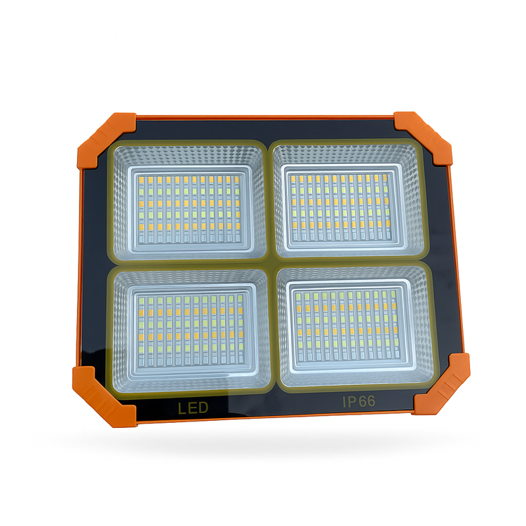 خرید پرژکتور خورشیدی شارژی 200 وات ضدآب چهار باطری قابل حمل