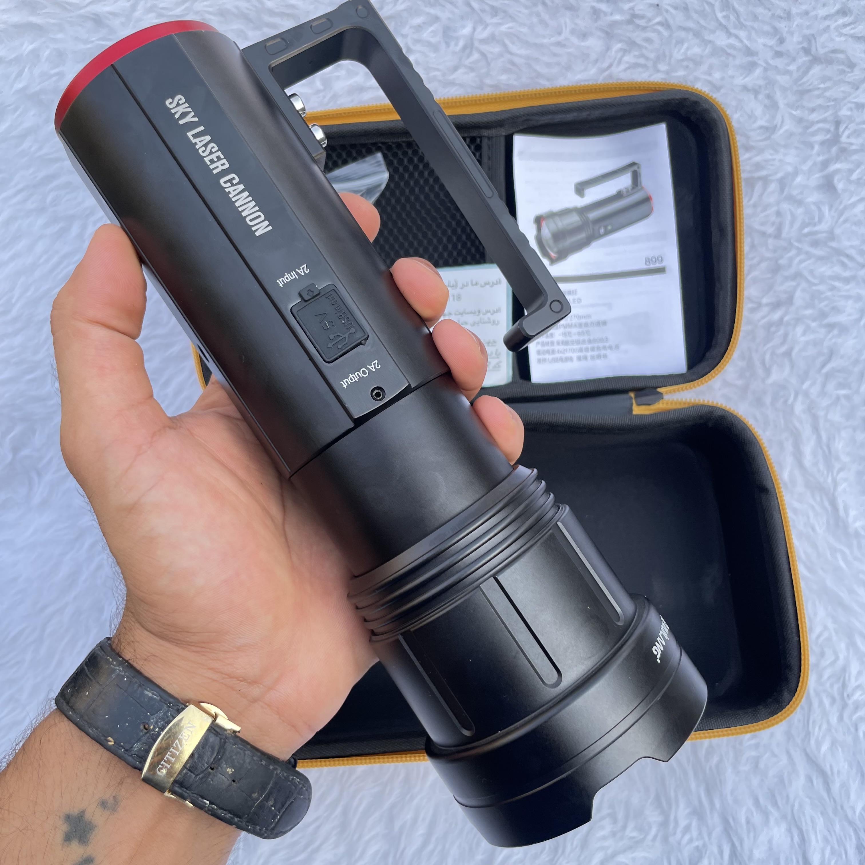 خرید چراغ قوه شارژی حرفه‌ای مدل RL-H603 اسکای لیزر کنون
