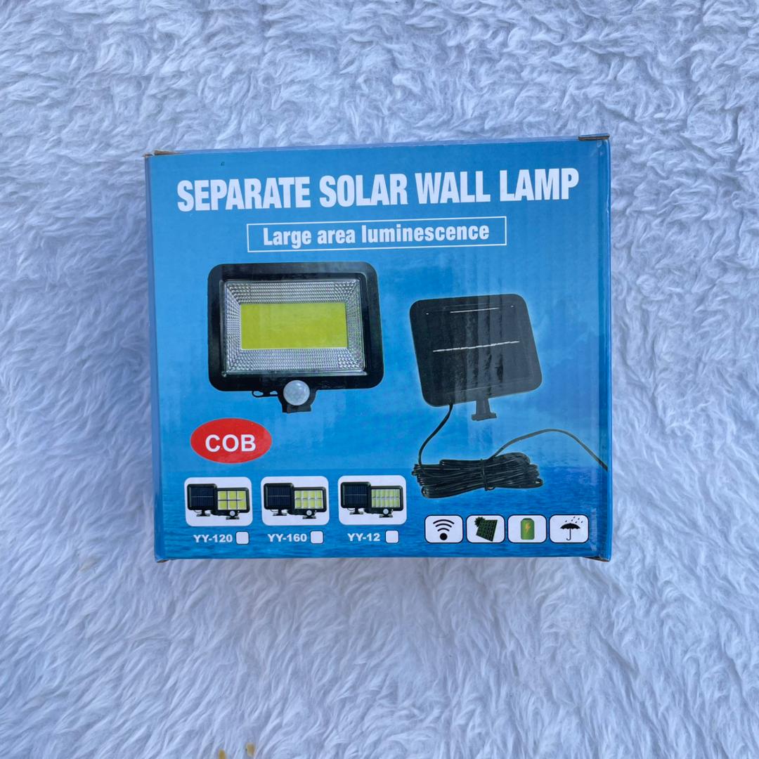 خرید چراغ خورشیدی دیواری پنل جدا COB سنسور دار 800 لومن ضدآب قابل تنظیم 360 درجه