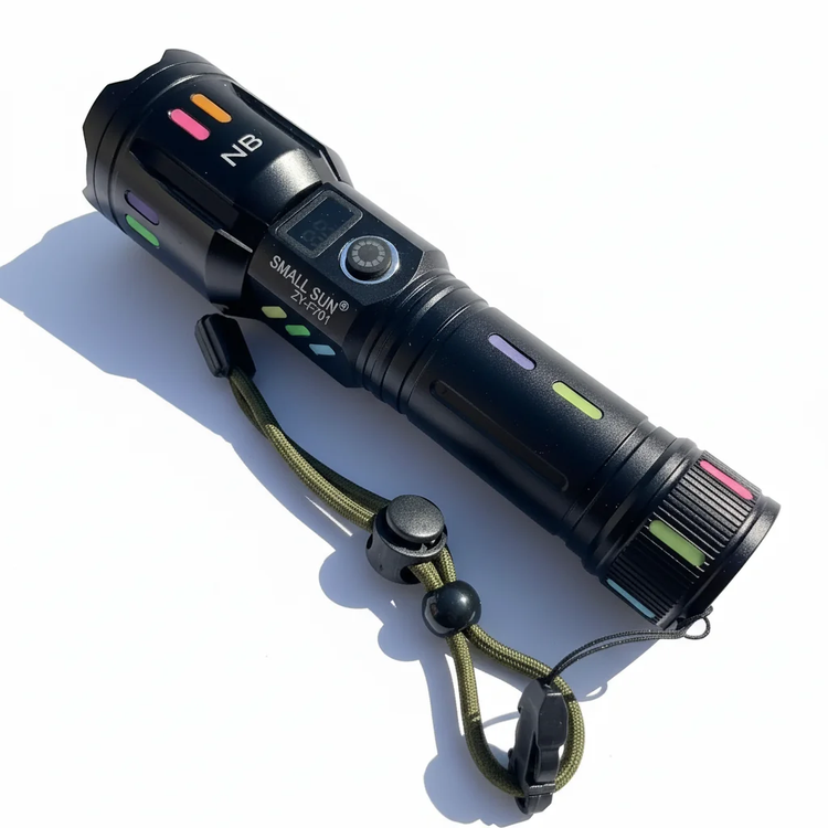 خرید چراغ قوه شارژی حرفهای ضدآب SMALL SUN ZY‑T701 NB نور LED برد بلند با شارژ سریع USB