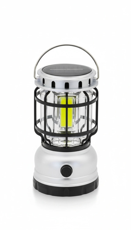 خرید چراغ فانوس شارژی خورشیدی چندکاره مدل 2010T با لامپ COB پرنور، پنل سولار قابل حمل