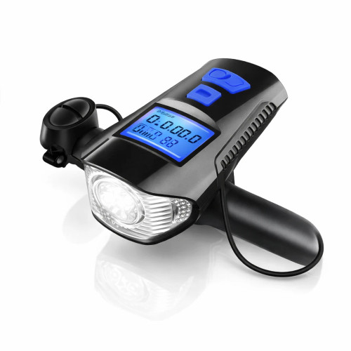 خرید چراغ دوچرخه دیجیتال مدل XA-585 مجهز به بوق و نمایشگر شارژ USB