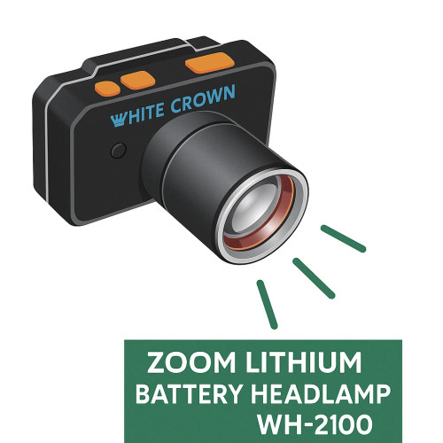 خرید چراغ پیشانی زومدار WHITE CROWN مدل WH‑2100