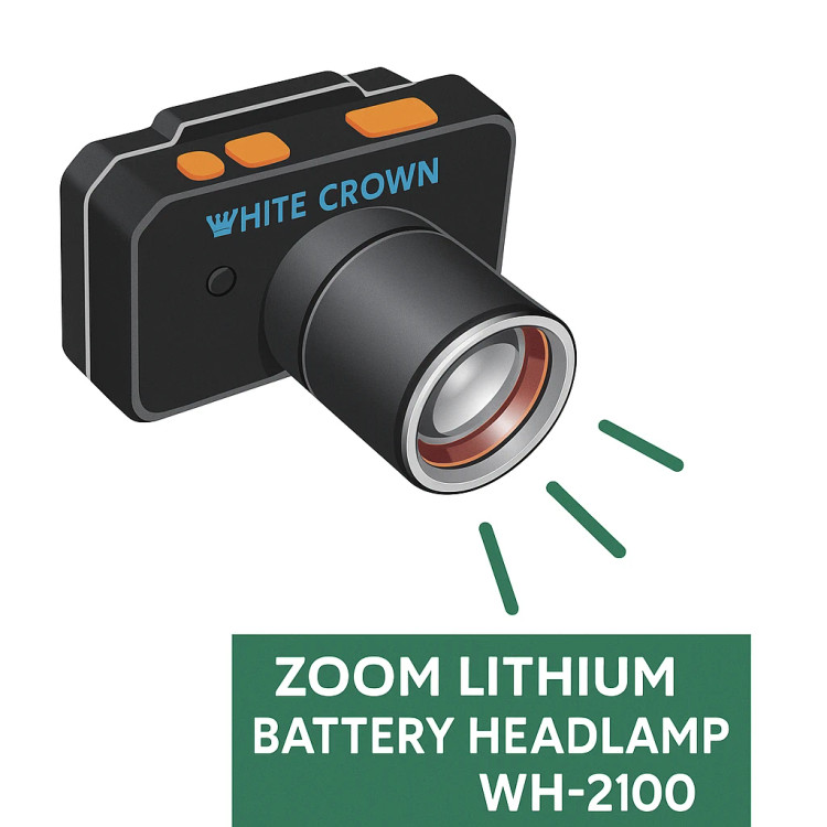 خرید چراغ پیشانی زومدار WHITE CROWN مدل WH‑2100