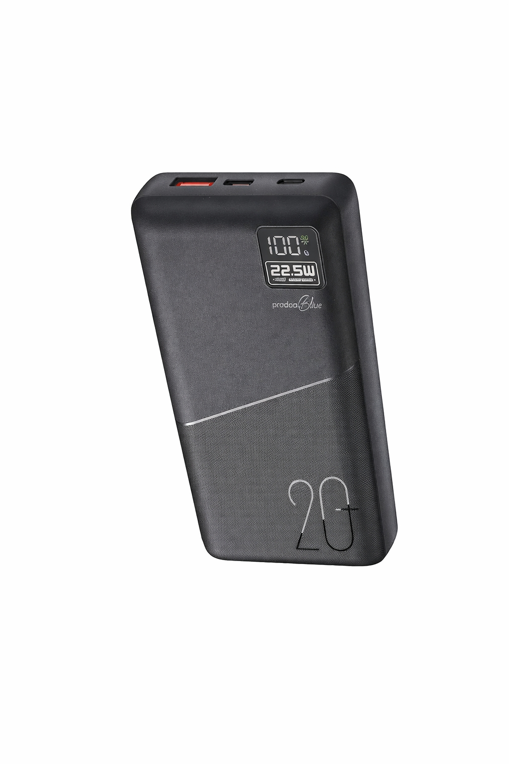 پاوربانک Porodo Blue PB054 ظرفیت ۲۰۰۰۰ میلی‌آمپر شارژ سریع PD20W QC22.5W
