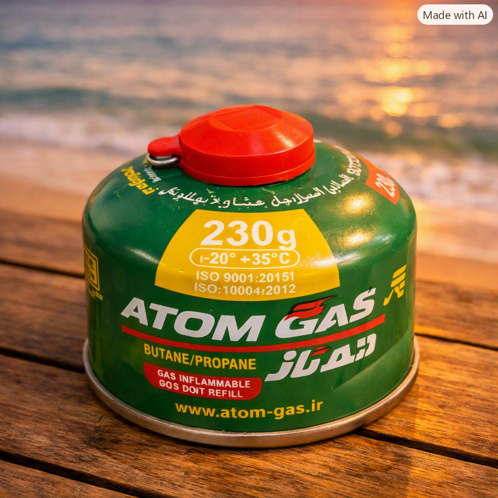 کپسول گاز (جنس خارجی) مخلوط بوتان پروپان 230 گرم ATOM GAS