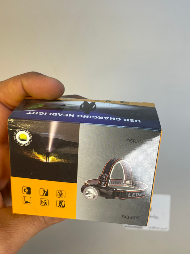 چراغ پیشانی شارژی مدل۸۰۵- SANQI OSRAM با نور قوی و باتری لیتیومی
