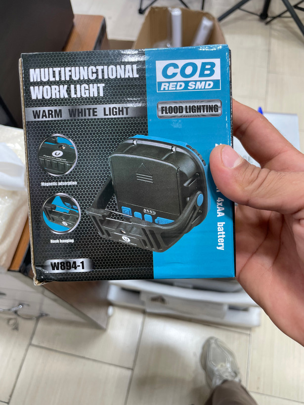 چراغ کار چندکاره W894-1 با نور COB و قابلیت آویز، آهنربا و شارژ Type-C