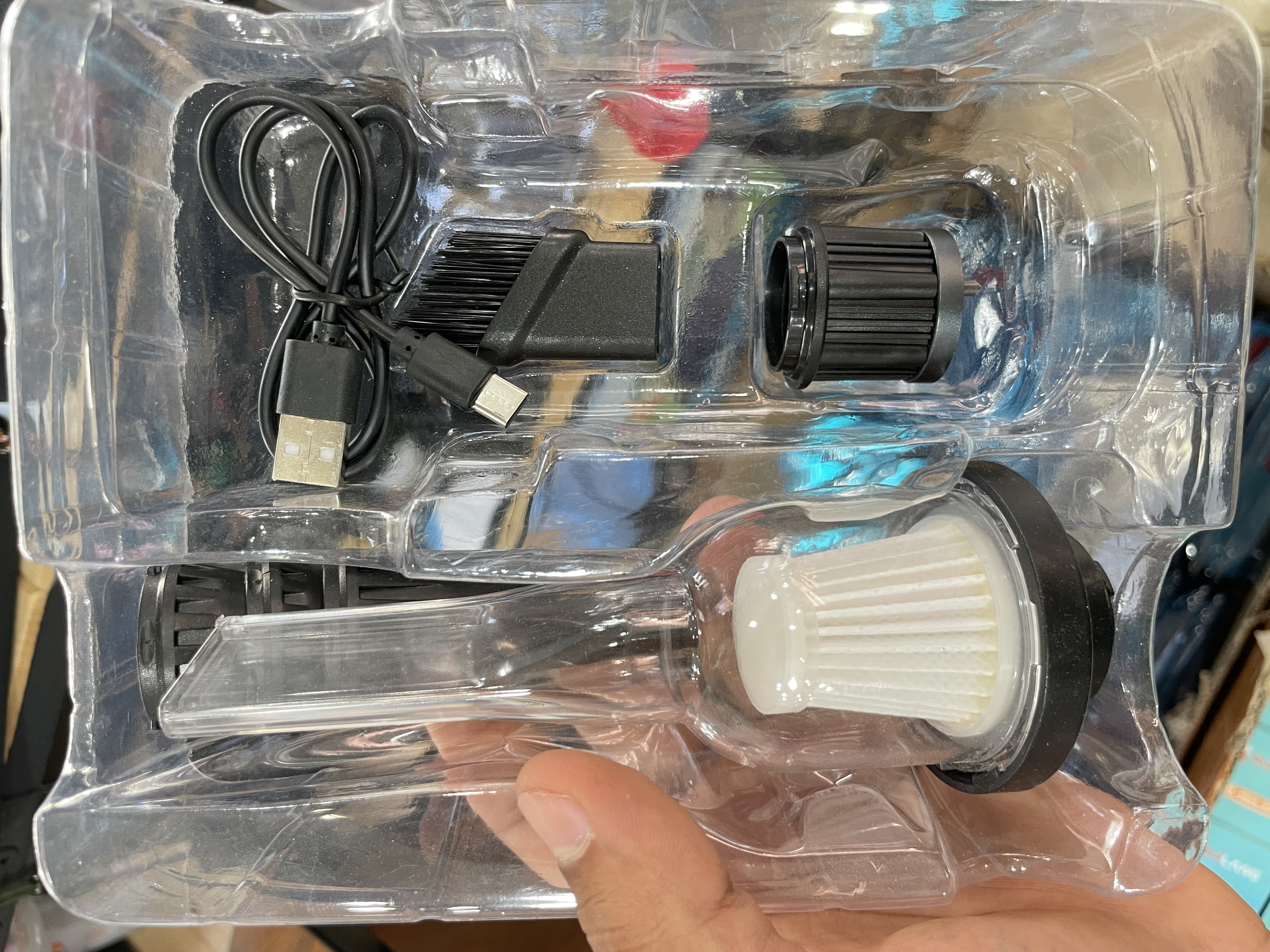 جت فن (دمنده باد) شارژی دستی چندکاره مدل F040-1 با باد قوی و چراغ LED