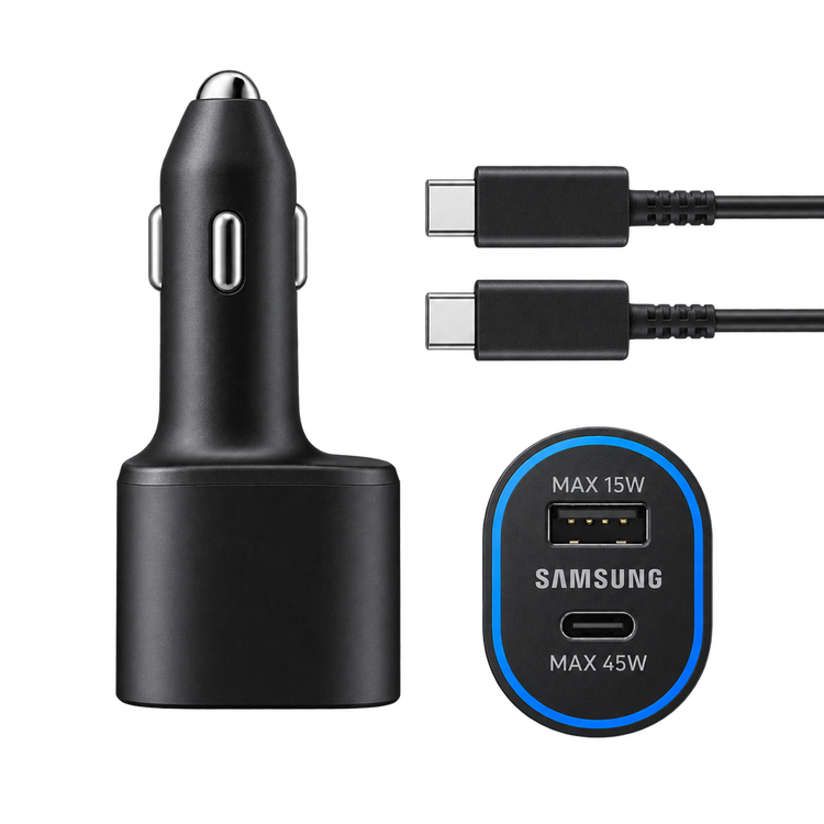 خرید شارژر فندکی خودرو Samsung مدل EP-L5300 دو پورت فست شارژ ۴۵+۱۵ وات
