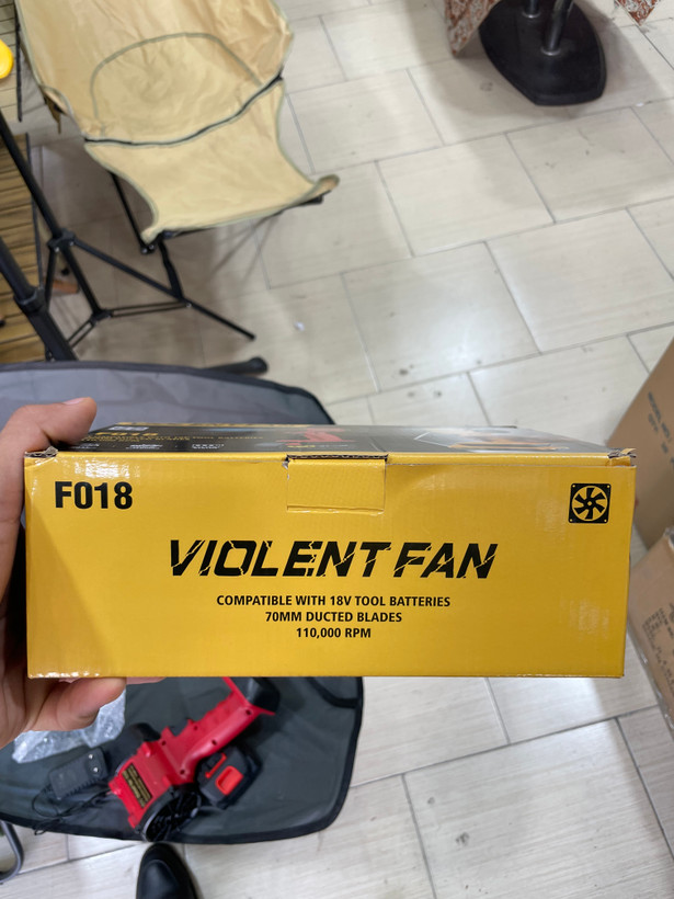 دمنده بادی شارژی Violent Fan مدل F018 سازگار با باتری ۲۴ ولت