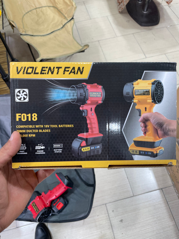 دمنده بادی شارژی Violent Fan مدل F018 با باتری ۴۸ ولت