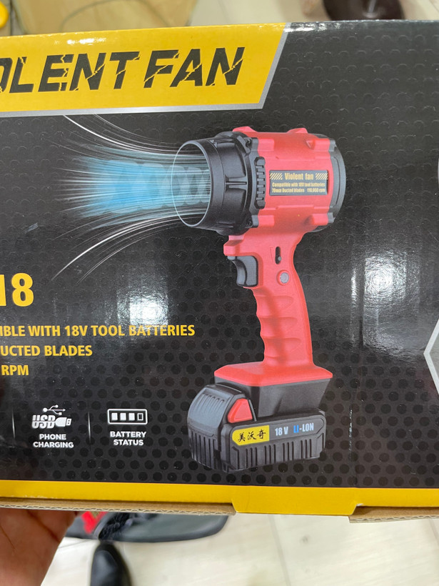 دمنده بادی شارژی Violent Fan مدل F018 با باتری ۴۸ ولت