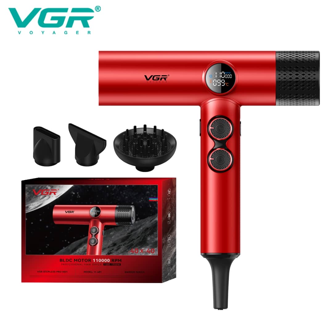 خرید سشوار حرفه‌ای VGR مدل V-481 موتور بدون جاروبک BLDC سرعت ۱۱۰۰۰۰ دور