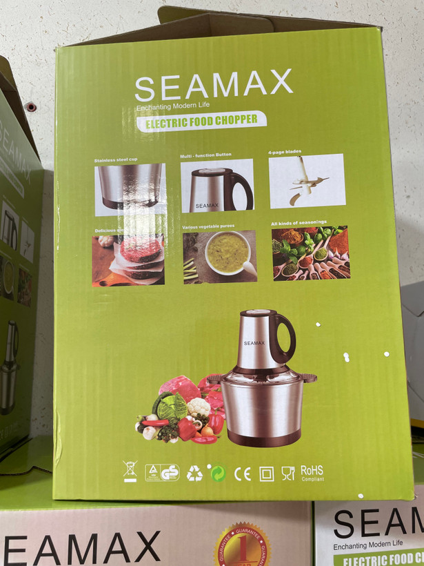 خردکن برقی SEAMAX مدل SMX-1228 ظرفیت ۳.۸ لیتر دوکاسه,همزن,کاردک
