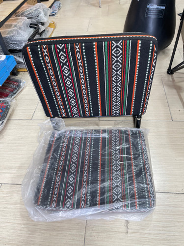 خرید صندلی راحتی زمینی طرح سنتی سدو مشکی با پایه تاشو فلزی