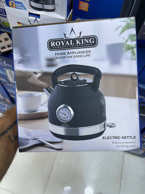کتری برقی Royal King مدل ROSHA-1418 طرح کلاسیک با دماسنج ۱.۷ لیتری