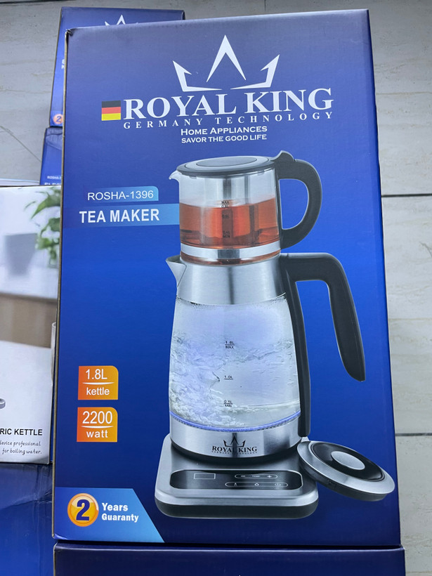 چایساز شیشهای Royal King مدل ROSHA-1396 با کنترل الکترونیکی دما