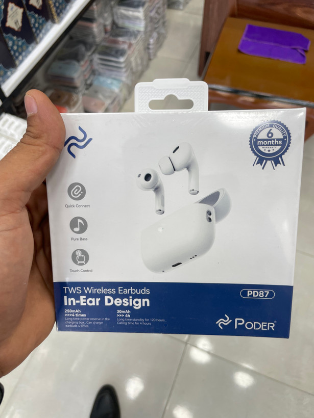 هندزفری بیسیم Poder مدل PD87 با قاب شارژ