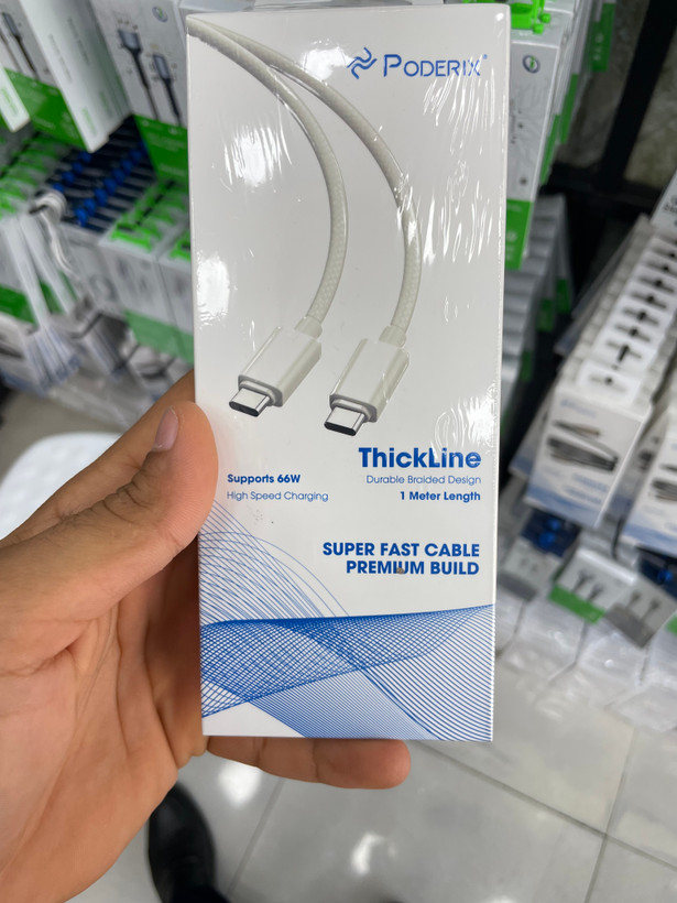 کابل شارژ Type-C به Type-C پودریکس مدل ThickLine طول ۱ متر