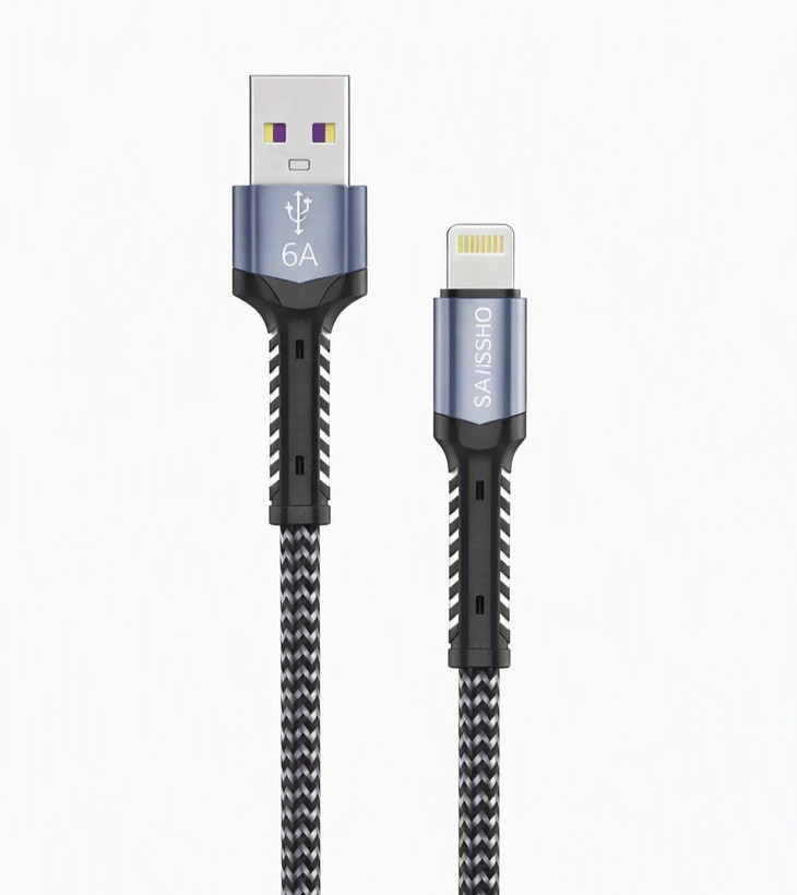 خرید کابل شارژ آیفون USB به Lightning سایشو مدل SA-61 با جریان ۶ آمپر