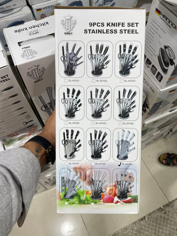 ست چاقوی آشپزخانه ۹ پارچه سیسلی مدل RL-KF002